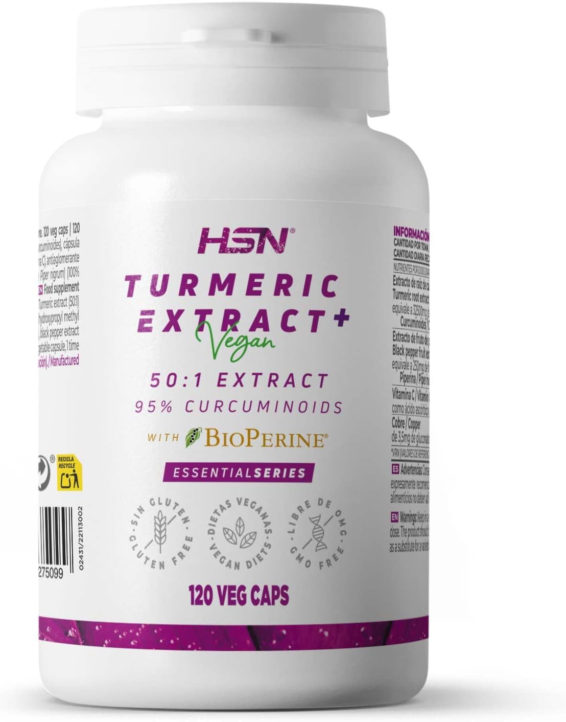 MSM Kurkuma 650mg 4 Maandelijkse voeding 95% Curcuminoïden, 50:1 Extract Anti-inflammatoire + Antioxidant + Spijsvertering | Met Piperine, Veganistisch, Glutenvrij, Lactosevrij, 120 Groentencapsules