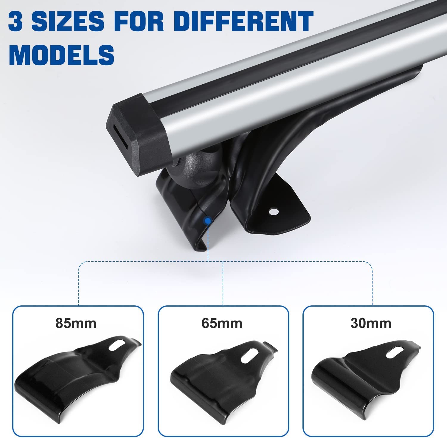 Upgraded 47" Universal Roof Rack Cross Bars, Adjustable Aluminum Cargo Carrier Rooftop Luggage Crossbars, Suitable for Sedan, 2Pack