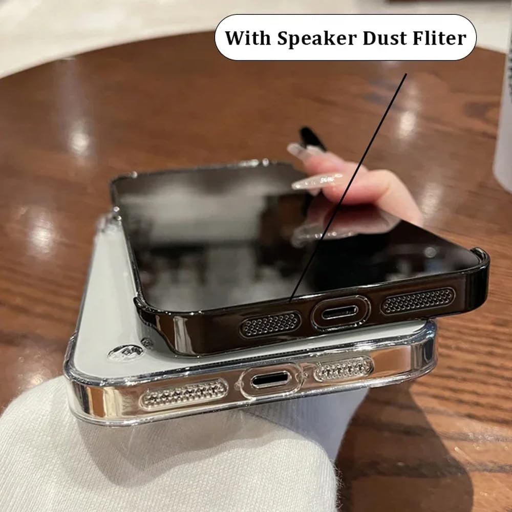 Przezroczyste etui Ultra Thin Frameless Case do iPhone'a 15 14 13 12 Pro Max Magnetyczne ładowanie bezprzewodowe, czarne, do iPhone'a 13Promax