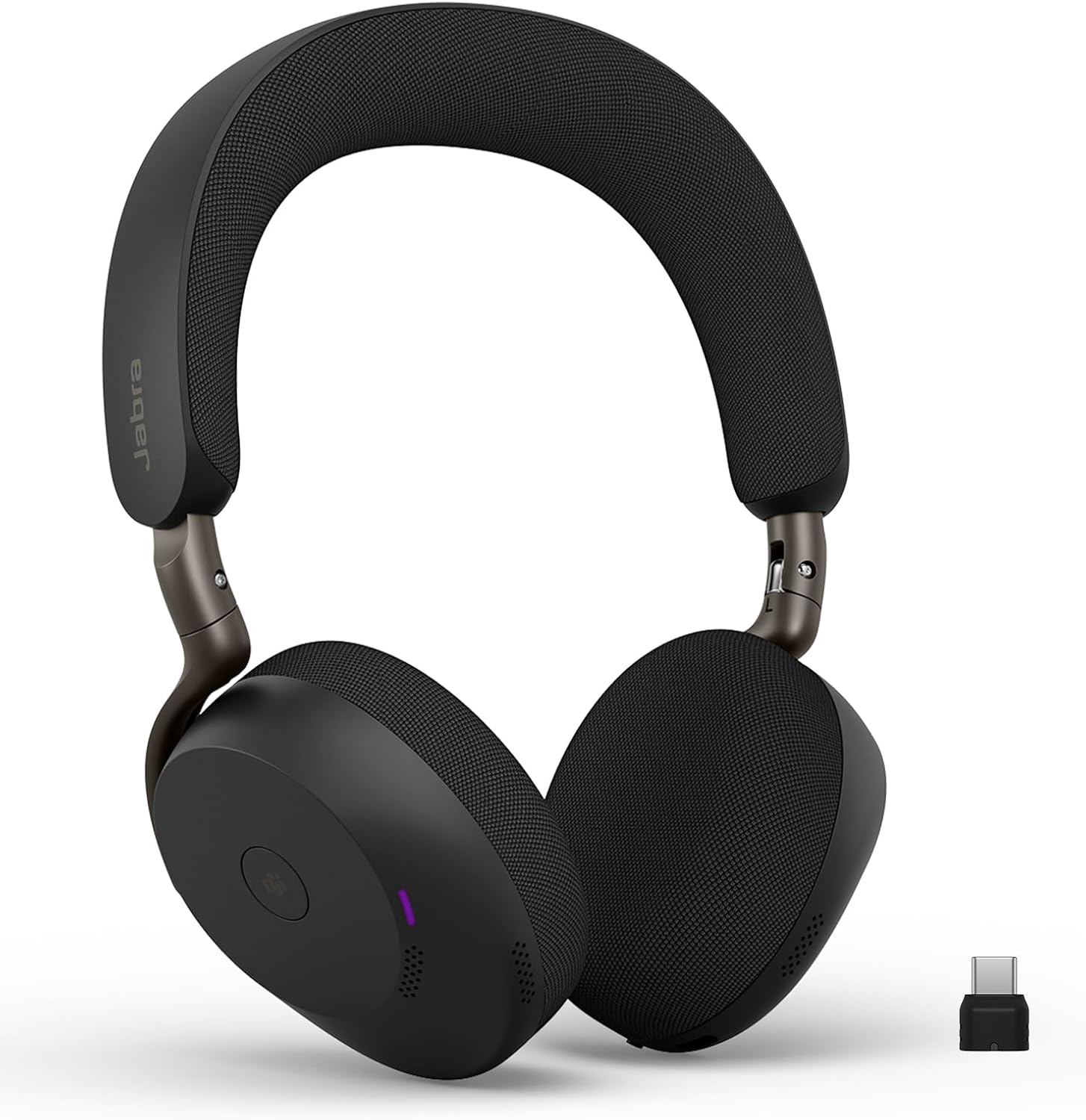 Jabra Evolve3 75 On-Ear Wireless Bluetooth Headset with Microphone for Work, USB-C, AI Voice Call Technology, Advanced Active Noise Cancellation, 22-Hour Battery, Microsoft Teams Certified, Black