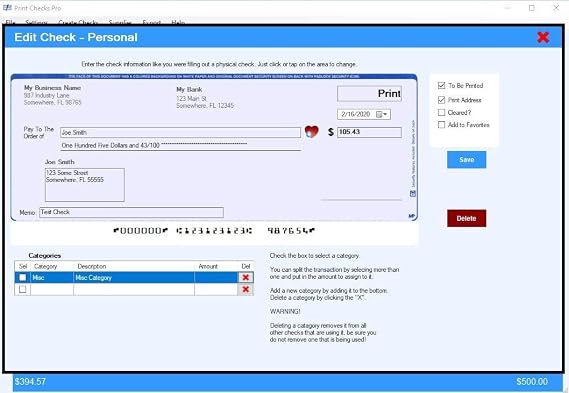 Print Checks Pro - Check Printing Software for Windows 10/11