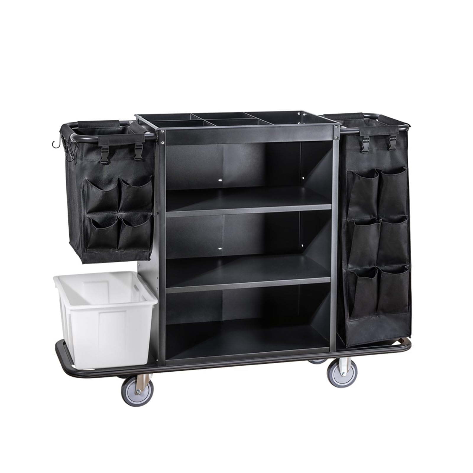 Housekeeping Cart, Multifunktionaler Reinigungswagen mit Stoffbeutel für Zimmerservice und Vorräte Lagerung, ideal für Hotelreinigungspersonal