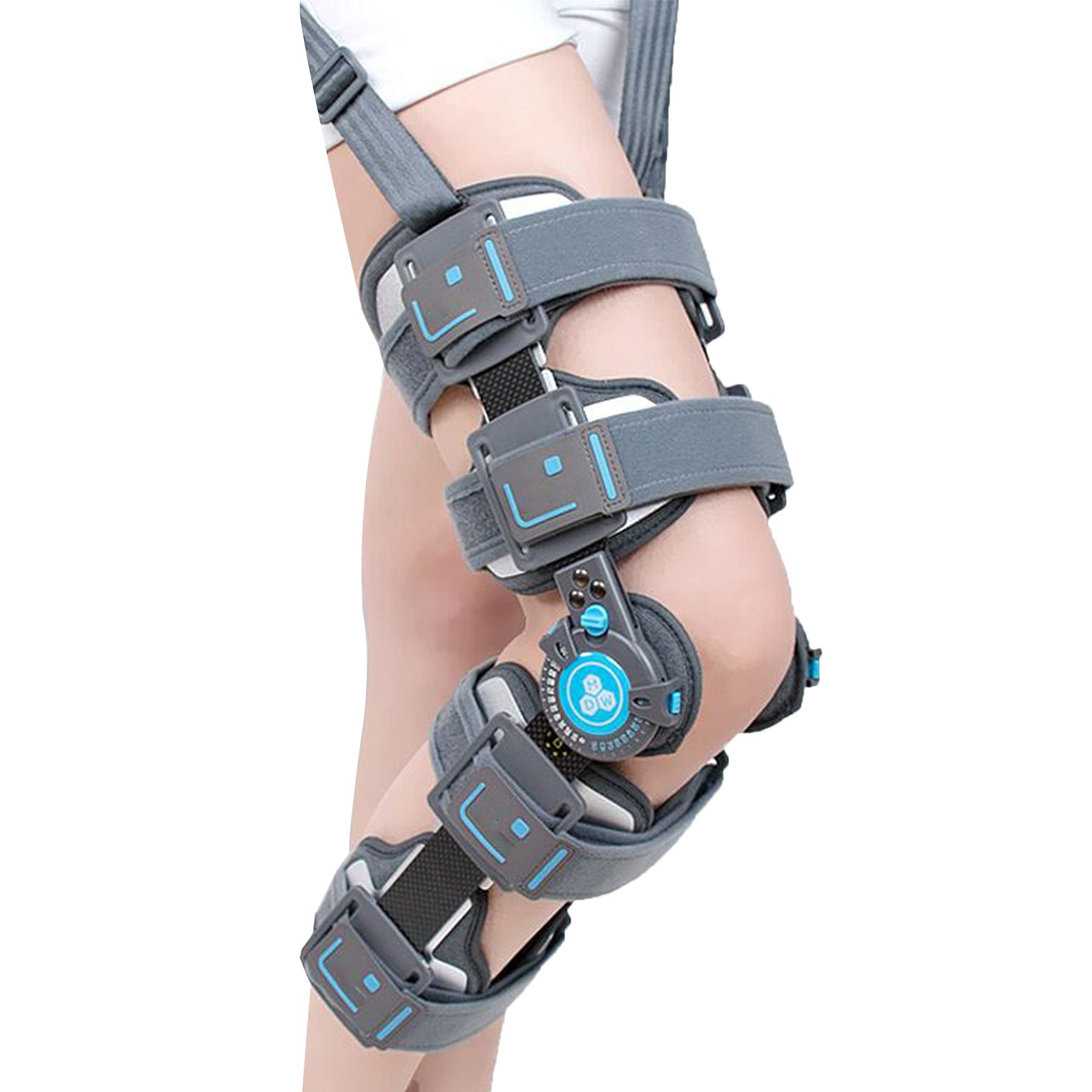 Genouillère articulée ROM pour immobilisation de fracture et récupération post-blessure du genou