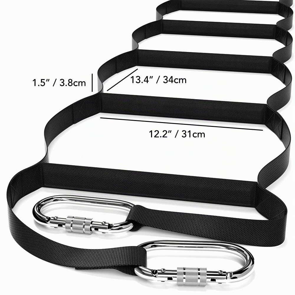 Échelle d'Evacuation d'urgence Isop 5m | Échelle de Sauvetage en Nylon | Mousquetons Inclus - Légers et Durables Jusqu'à 200 kg | Équipement d'intervention d'urgence | Certifié Résidentiel Échelles