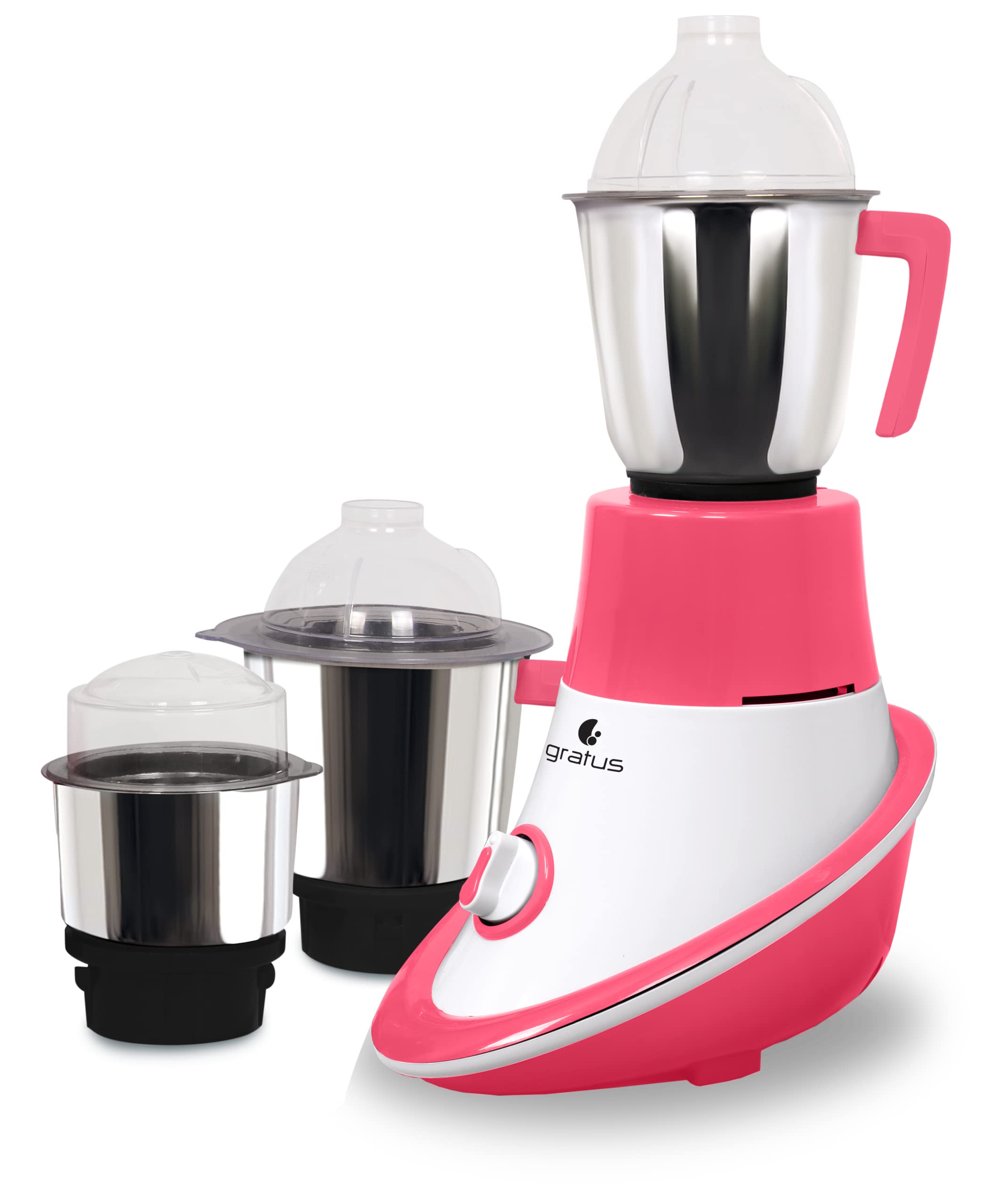GRATUS600Watts 6503TI Mixer Grinder with 3 Strong Steel Jars, Powerful Copper Motor, Overload Protection, 2 years warranty, Made in India (600 Watts - 3 Jar)