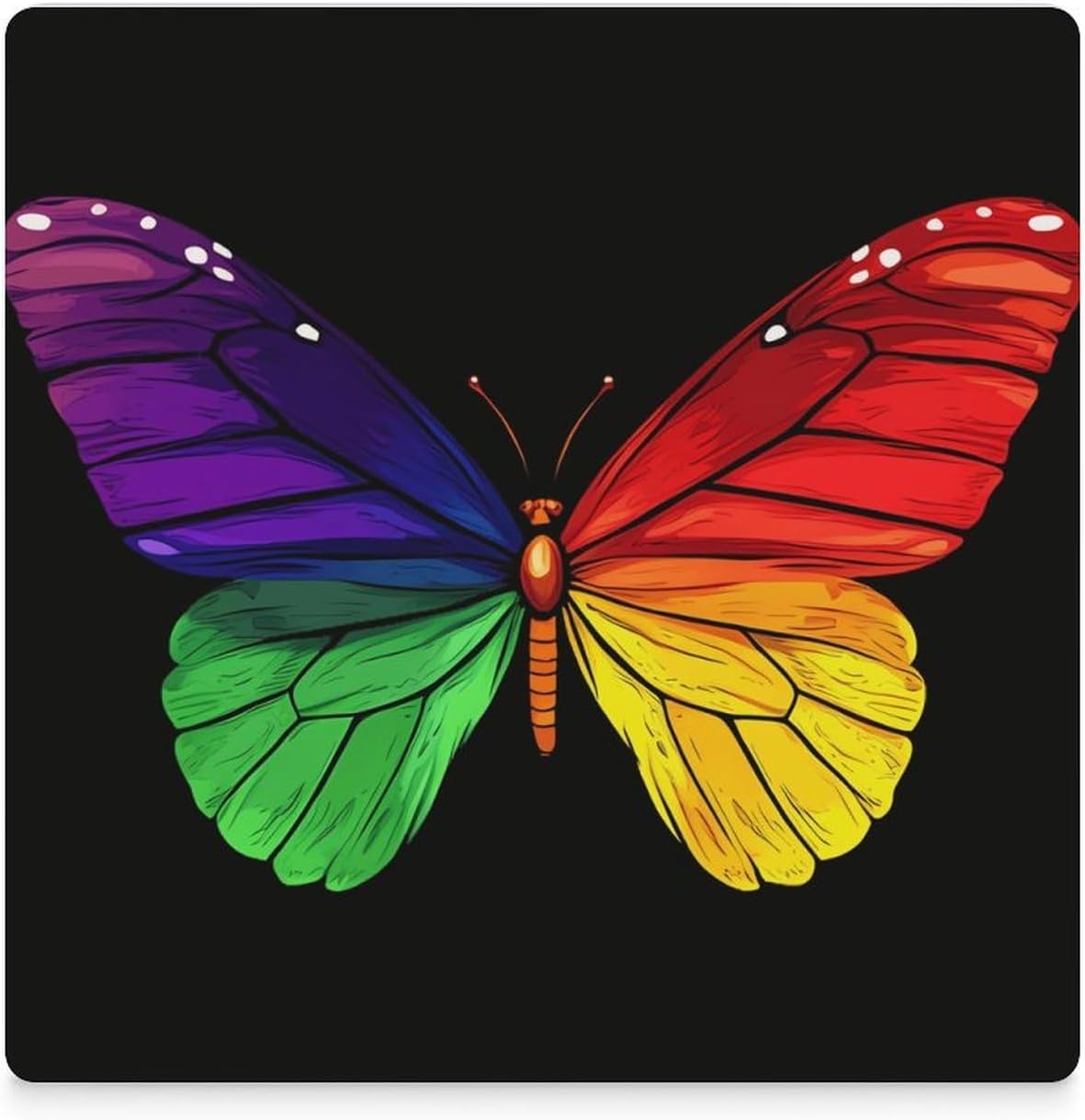 Colorful LGBT Butterflies Ceramic Coasters Square Drinks Coaster Coffee Table Decor Table Coaster for Home Bar
