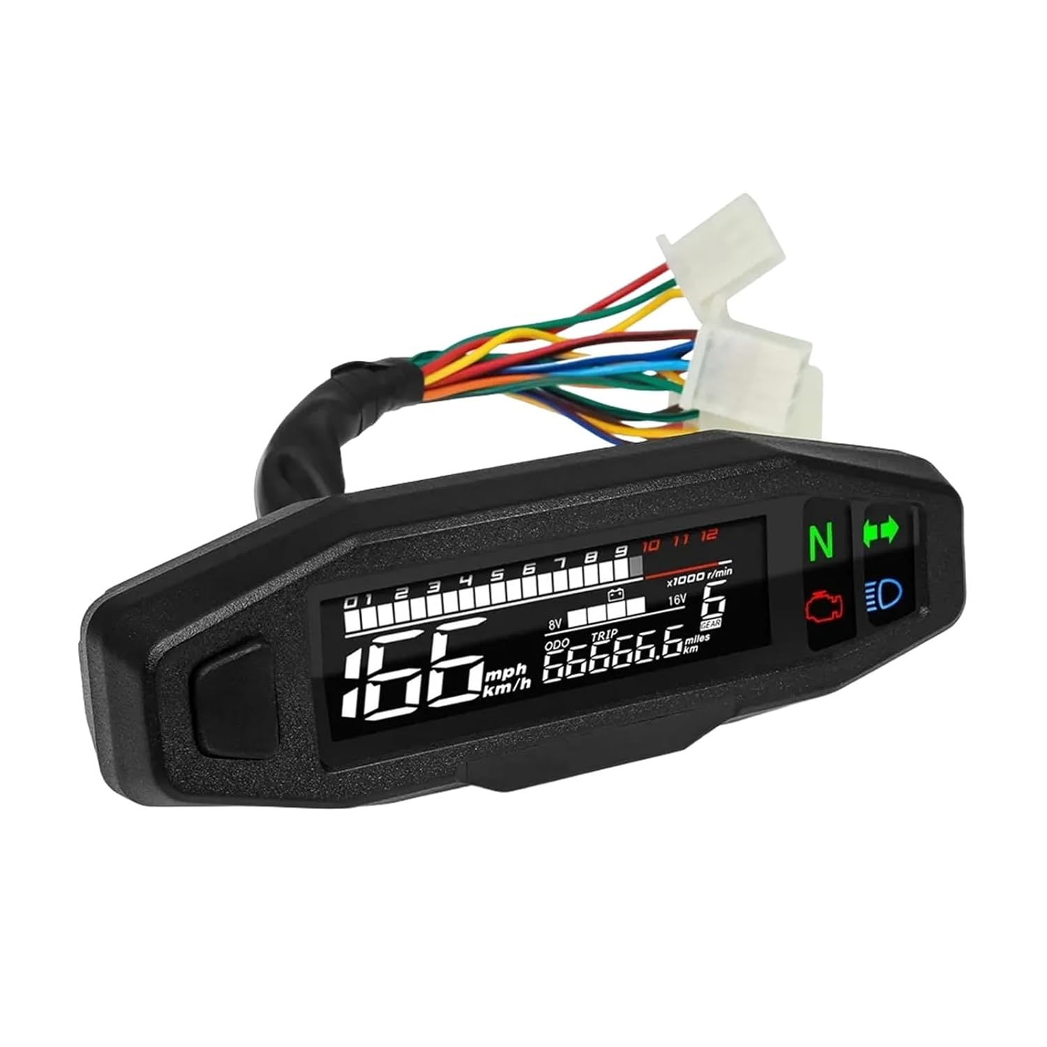 Motorcycle Speedometer Tachometer Motorcycle Speedometer Tachometer Fuel Gauge Universal Digital Meter Instrument Cluster Turn Signal Light Indicator Dashboard