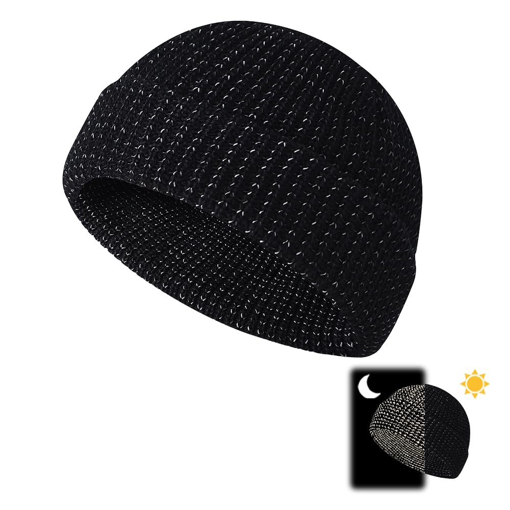 Weflexus Reflective Beanie 2.0, 2025 New Flex Reflective Beanie hat,Unisex Warm Knitted Hat for Winter Night Walks (US, Alpha, One Size, Black)