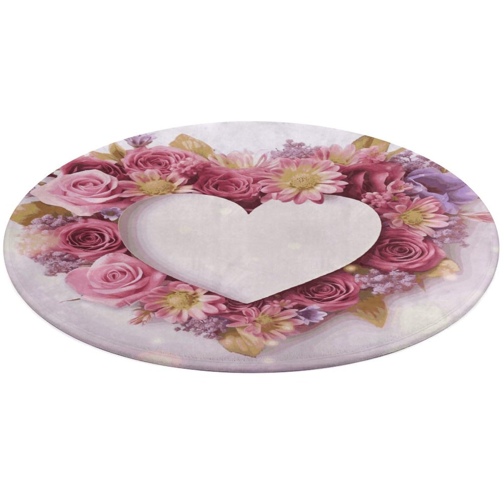Tapis de sol salon et chambre à coucher au motif fleurs romantiques 80cm