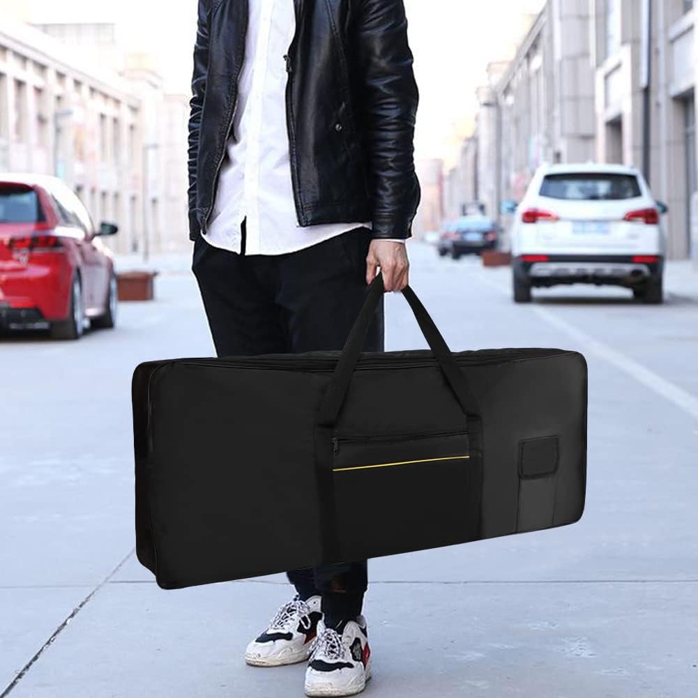 EKDJKK 61 Keys Electric Piano Keyboard Gig Bag, Portable Electric Piano Keyboard Case, 61 Note Keyboard Bag, Piano Padded Case with Shoulder Strap and Storage Pocket, 38.6”×16”×5”
