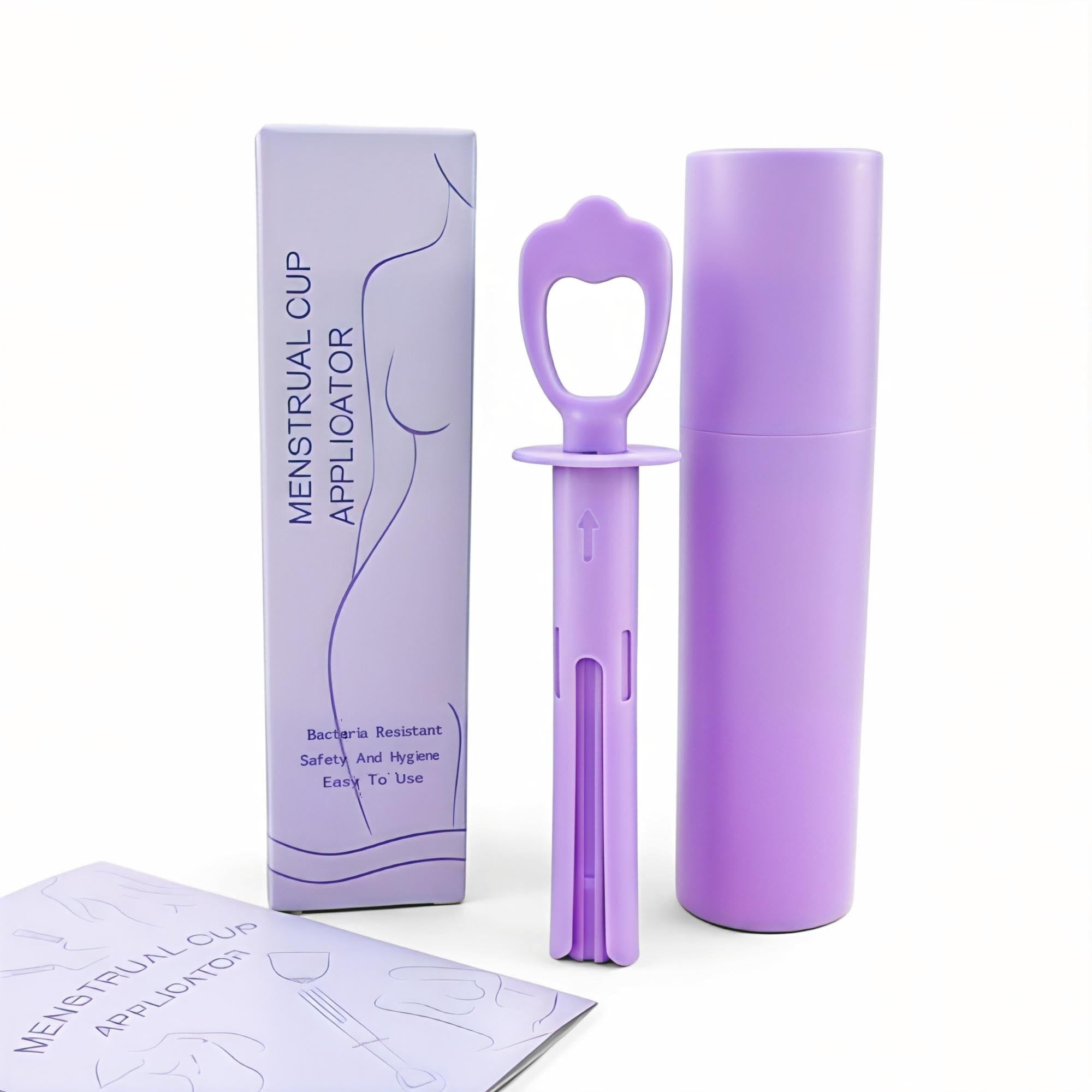 Menstrual Cup & Tampon Applicator + Period Cup Remover - Make Insertion & Removal Easy - Not for Menstrual Discs - Every Woman Can Now Use Cups