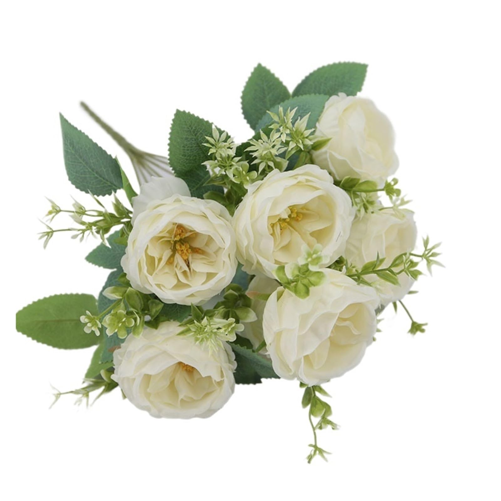 Casetlong 1pc Artificial Flower Bouquet Wedding Decor Arrangement Home Party Event(White)