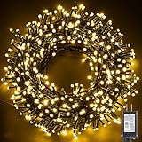 Serie de Luces LED Navideñas para Exteriores - Amarillo, 63m 500 LEDs Impermeable, 8 Modos de Iluminación, Luces...