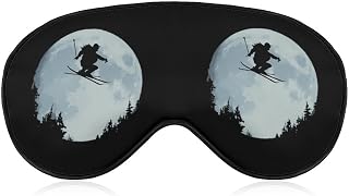 Freestyle-Skiing Full Moon Soft Sleep Mask Funny Eye Shade Blindfold Eyemask for Travel Sleeping