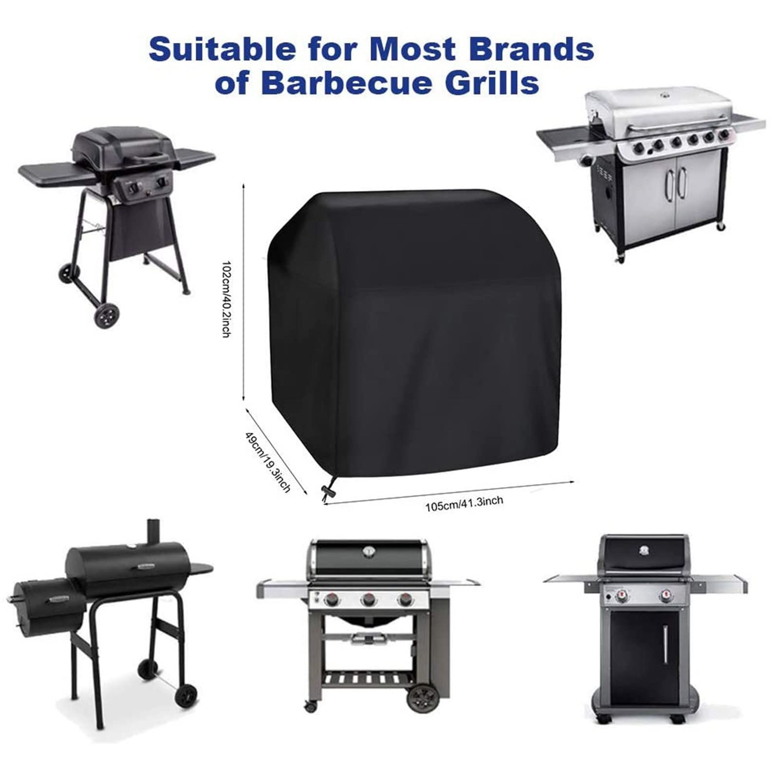 IWBR 210D grill grill osłona przeciwpyłowa wodoodporna dla Weber Heavy Duty Charbroil osłona na grilla zewnętrzna osłona przeciwdeszczowa na grilla (Color : 145x61x117cm)