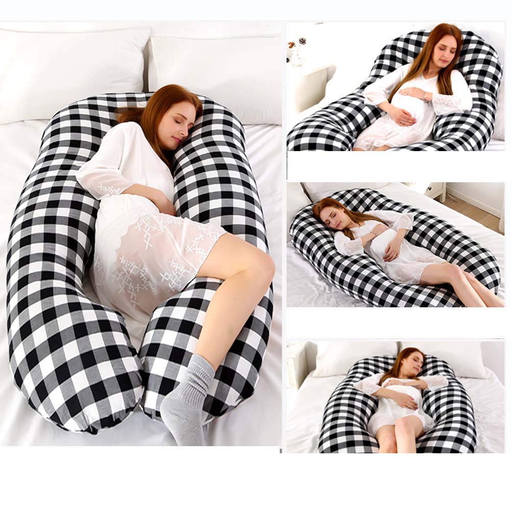 Almohada De Embarazo Forma De U Almohada De Lactancia Almohada De Maternidad Multifuncional con Soporte para Todo El Cuerpo,Rojo3,140x75cm