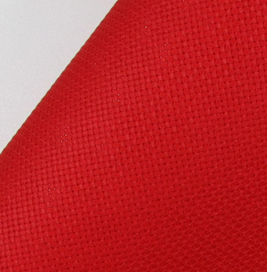 Image of KCS 16CT Counted Cotton Cross Stitch Aida Cloth Fabric (59 inch x 1 Yard,Red)