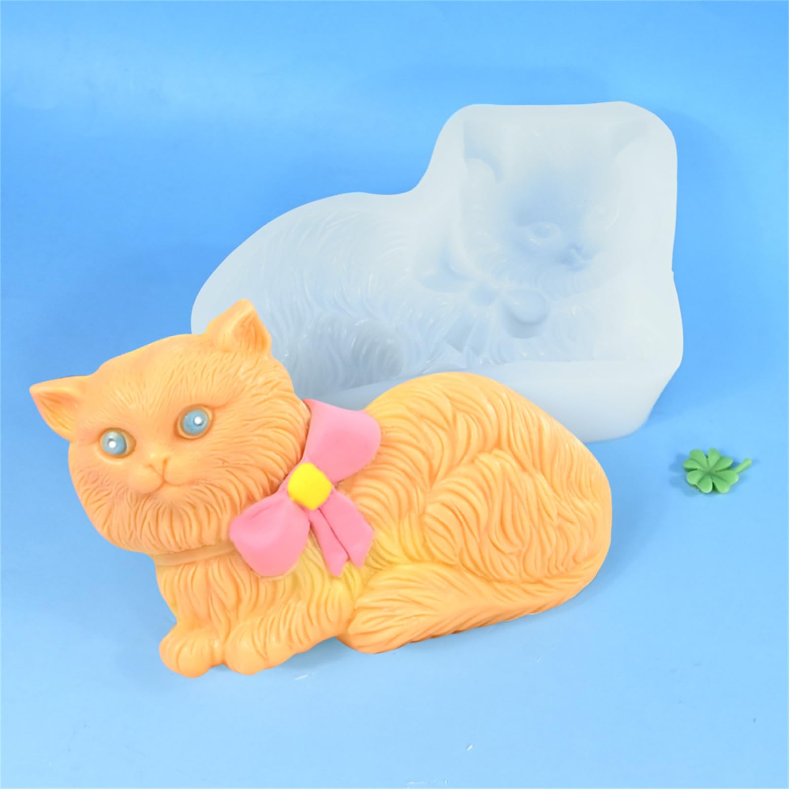 Molde de silicona de gatito, resina epoxi, decoración del hogar, fácil liberación, fabricación de jabón, molde de silicona de animales pequeños