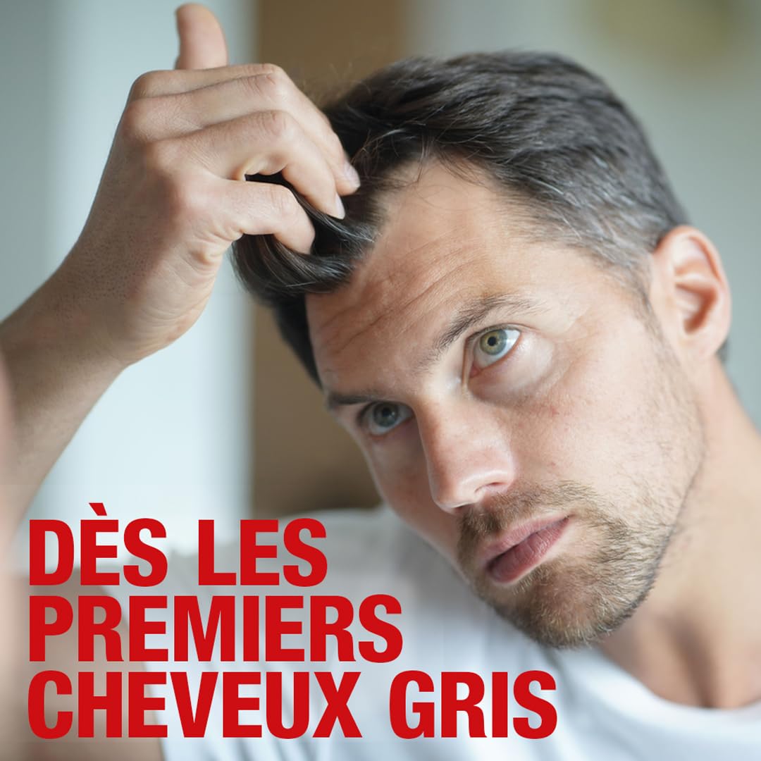 Alpecin Grey Attack Shampooing colorant à la caféine 2x200 ml | Effet colorant contrôlé progressivement | Pour des cheveux moins gris chez les hommes | Prévient la chute des cheveux