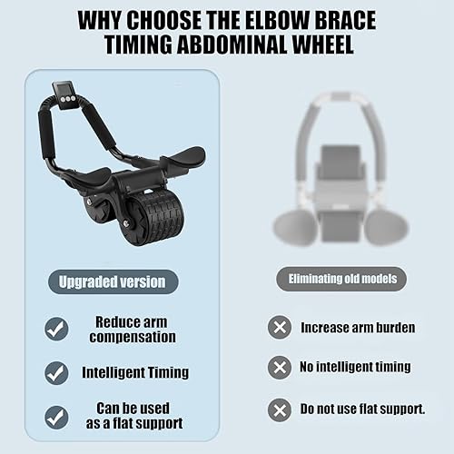 Miniatura 7 de Uota Rueda abdominal de rebote automático con soporte para codo,Rodillo abdominal para máquina de ejercicio abdominal,Equipo de entrenamiento de