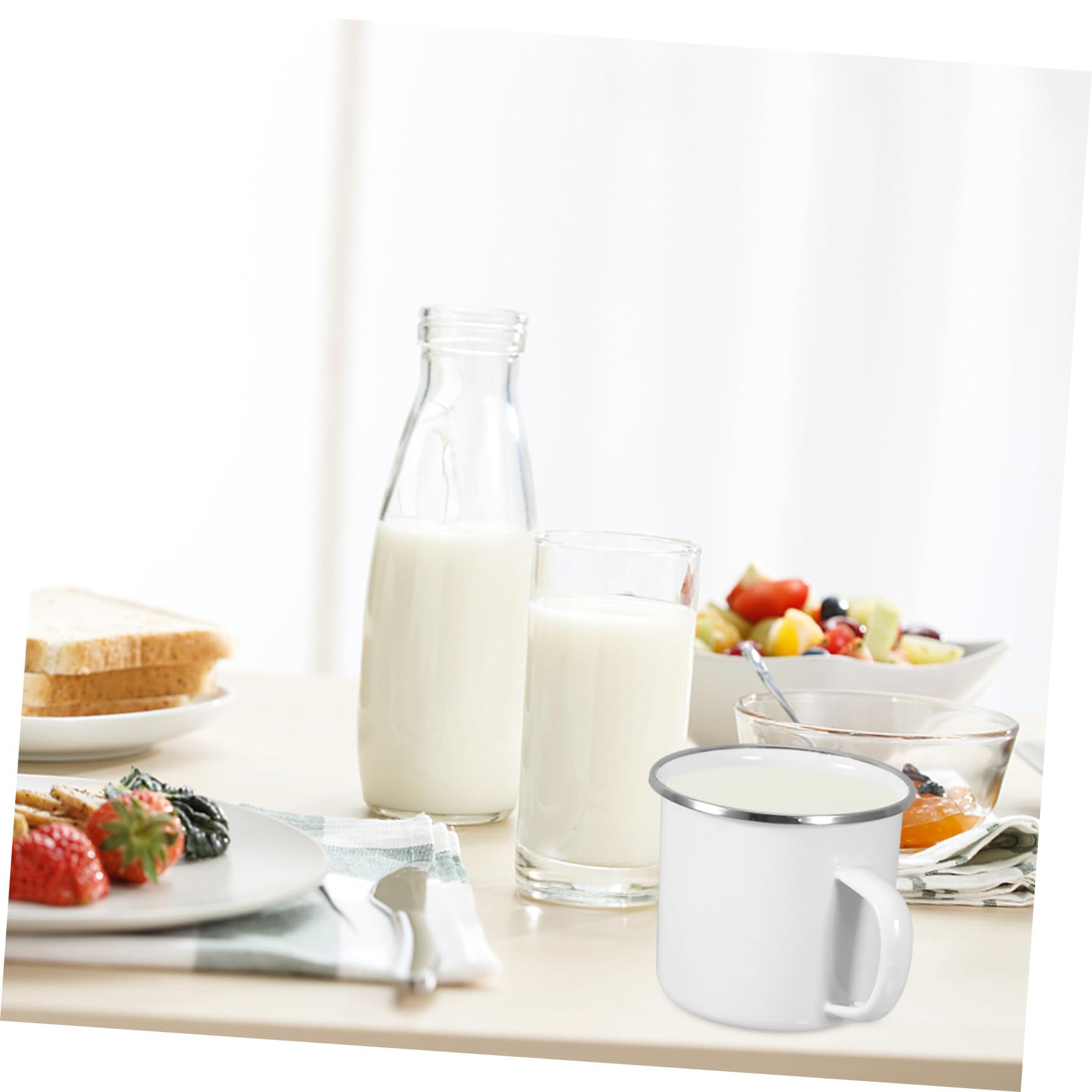 TOYANDONA 4stücke Emaillebecher Henkel Tragbare Campingbecher für Outdoor Geeignet für Kaffee Tee und Milch Stapelbar und Platzsparend