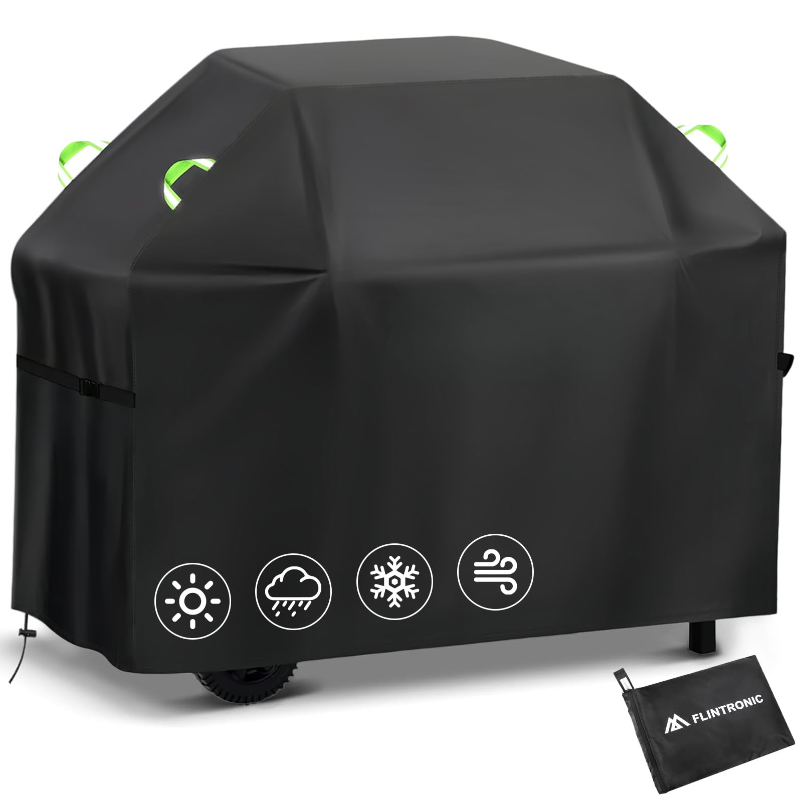Flintronic BBQ Covers, 145*61*117cm,210D Waterproof Barbecue Covers,Gas Grill BBQ Protection Windproof, Outdoor Covers for BBQ, Rip-Proof & UV Resistant Barbecue Covers, for Weber Brinkmann Char Broil