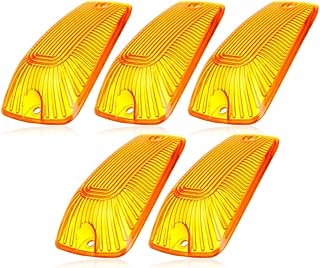 cciyu Cab Marker Light 5x Amber Top Roof Running Light Cab Clearance Marker Cover Lens Cab Marker Assembly for 1988-2000 For Chevy GMC