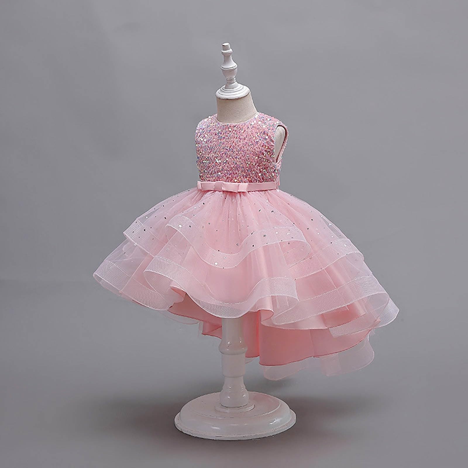 Generisch Vestito da cerimonia nuziale da bambina elegante pizzo battesimo abito da festa