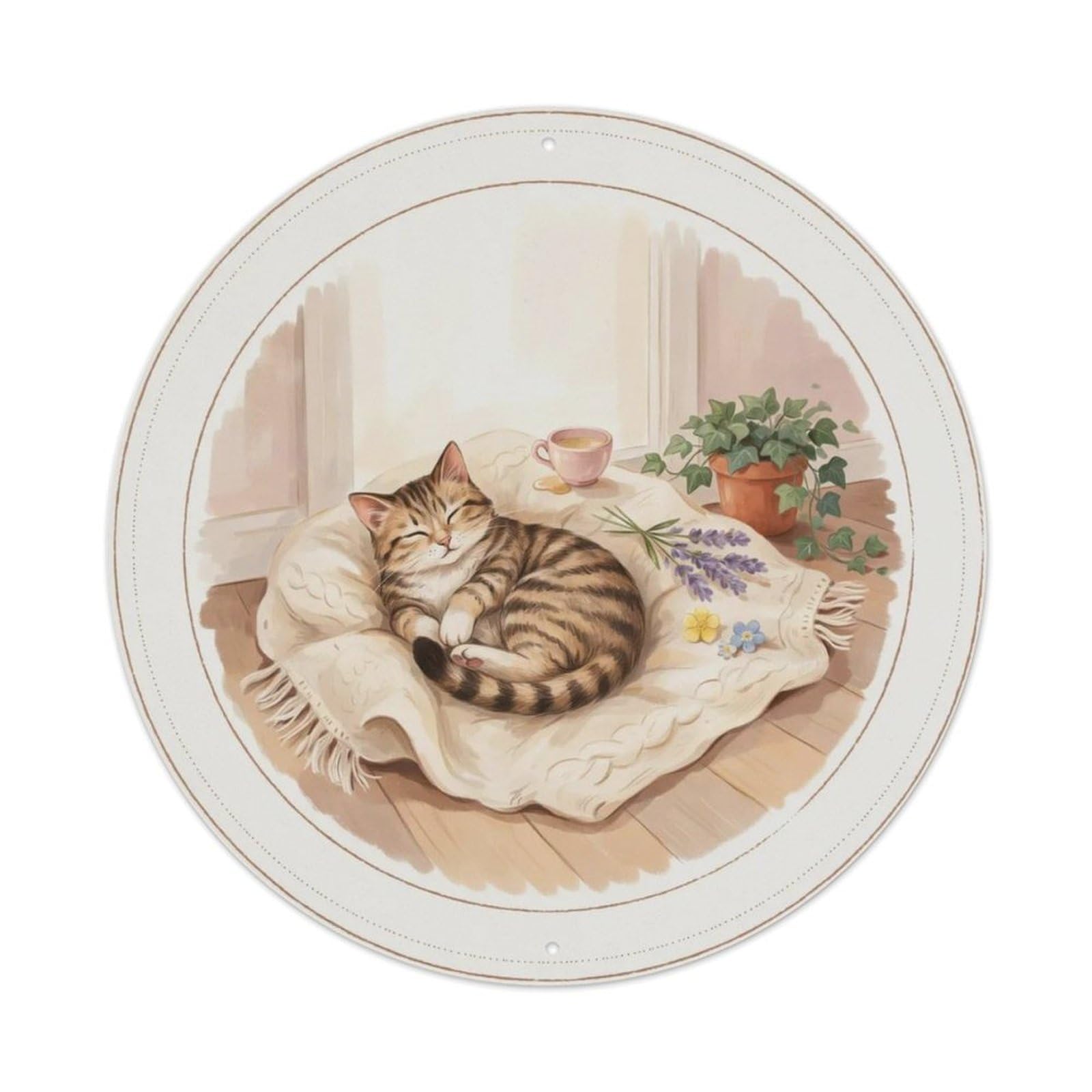 Home Is Where My Cat Is Metal Tin Sign Plaque