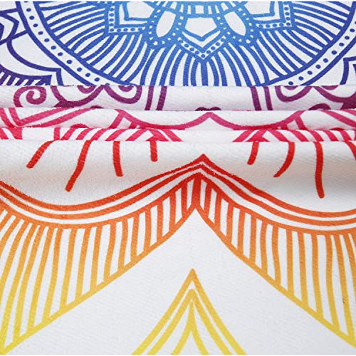 Violet Mist Extra Large Yellow Boho Mandala Round Beach Towel Girls Cute Indian Hippie Oversized Travel Towels Women Cotton Circle Floral Mandala Beach Blanket Bath Pool Tapestry Tablecloth Gifts 60'' #TOP2