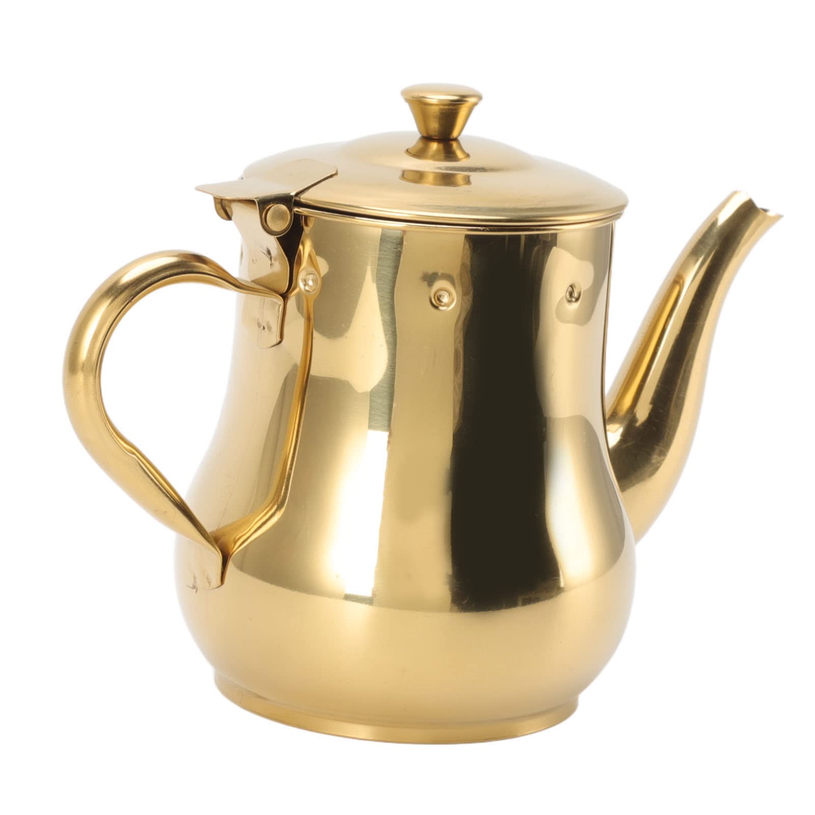Stainless Steel Teapot Kettle Aerodynamic Water Outlet Ergonomic Handle 500ml for Home Use (Gold)