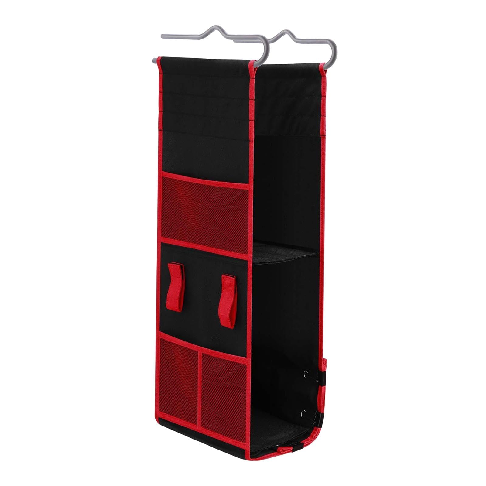 Organizador de Armario Colgante, Soporte Ajustable, Cesta de Almacenamiento, Malla Oxford Versátil.