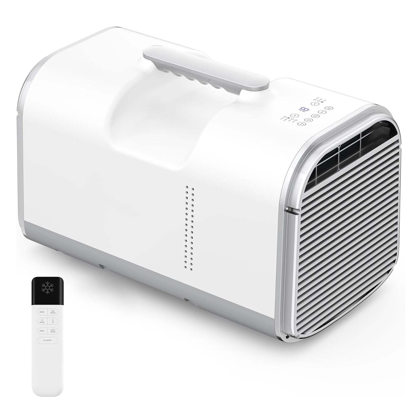 CUTANGELAR Portable Ac, Compact Cooling & Dehumidifier, 42db Quiet, 1-12h Timer, Remote Control, 16°C-32°C Adjustable, Covers Up To 108 Sq Ft (10 M²), For Tent Truck Van Motorhome Pet House(1-8 M²)