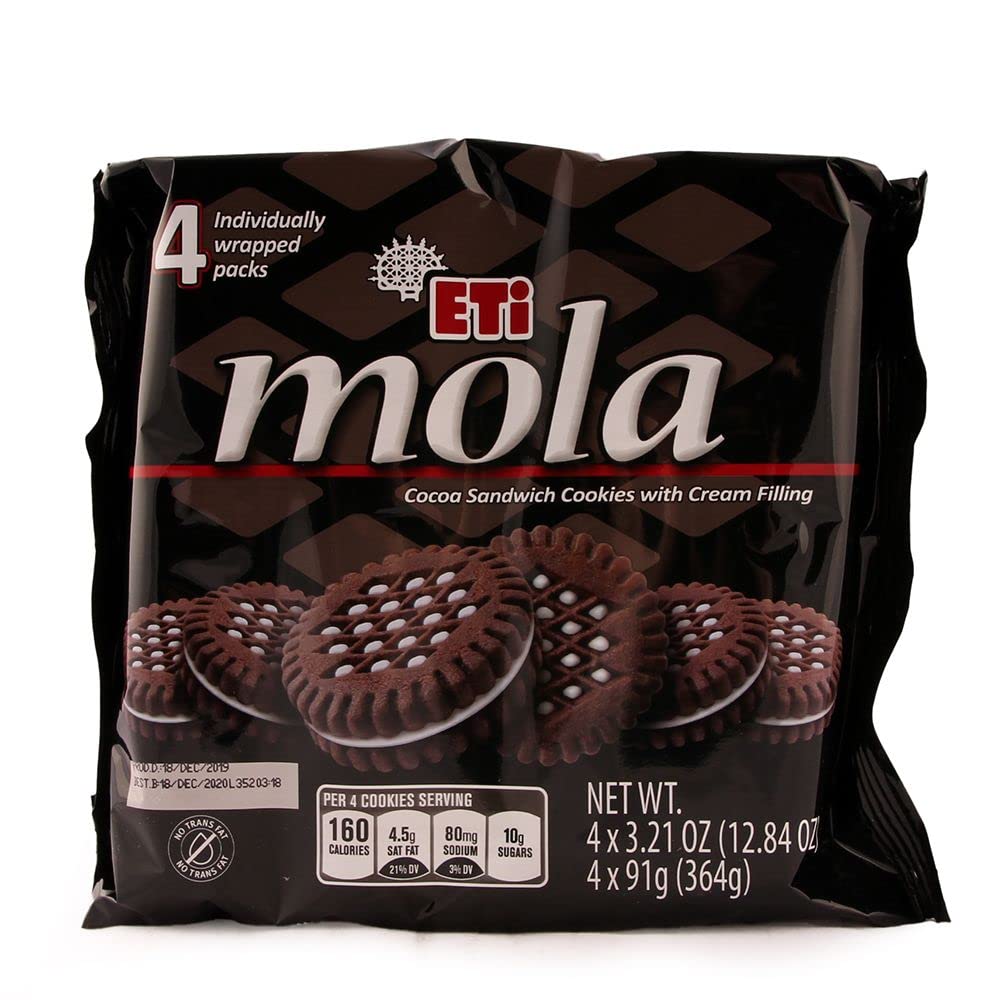 Eti Mola Cocoa Sandwich Cookies With Cream Filling - 4 Pack