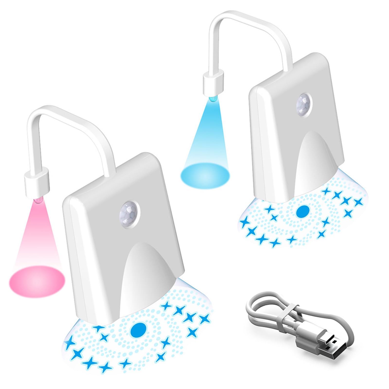 Kaeltsyn Automatic Motion Detection Bathroom Nightlight with 500mAh Battery and Lighting Effects Night Lamp for Motion Sensors Toilet Night Light
