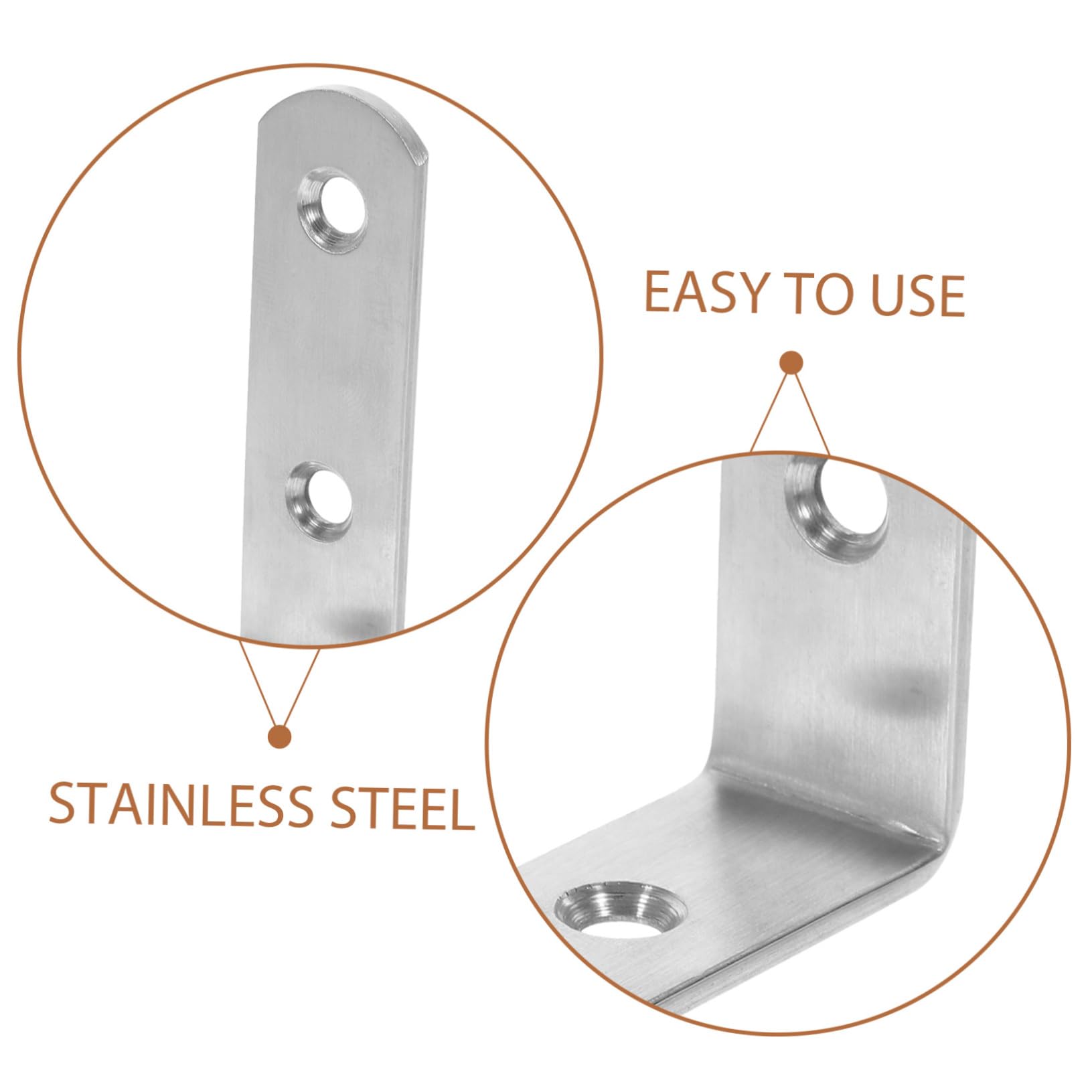 ULTECHNOVO 40pezzi Staffe Angolari Inox Per Supporto Shelf Legno Inossidabile Resistente Per Progetti Fai Te e Arredamento Mobile