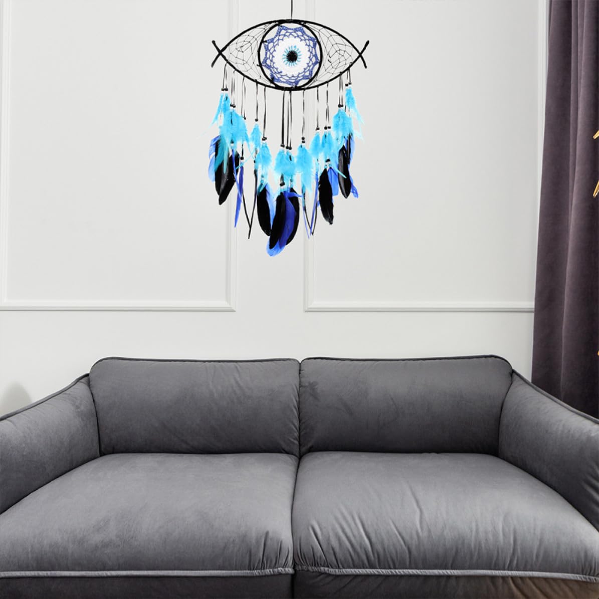 Abaodam 4 Piezas Atrapasueños de Habitación Doble Capa de Plumas, Adorno Colgante para Pared del Dormitorio Que Captura Sueños Hermosos y Aleja los Malos Sueños