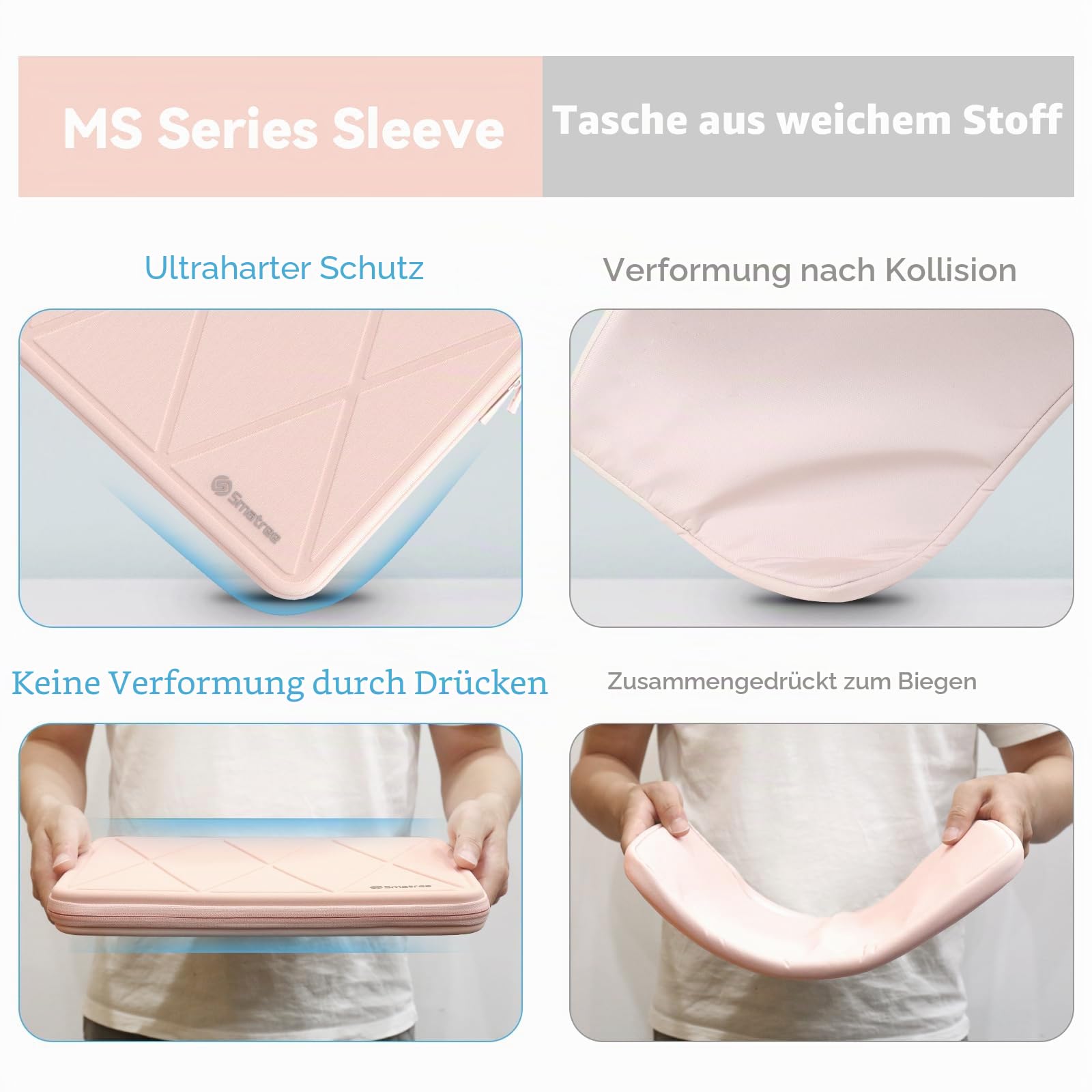 Smatree MS89T Laptop Hartschalenhülle aus EVA mit Laptopständer für 16 Zoll Samsung Galaxy Book5/4/3 Pro, für Samsung GalaxyBook4/5/3 Pro 360, für Galaxy Book4 Edge/Book4 Ultra/Book3 Ultra Sleeve,Rosa