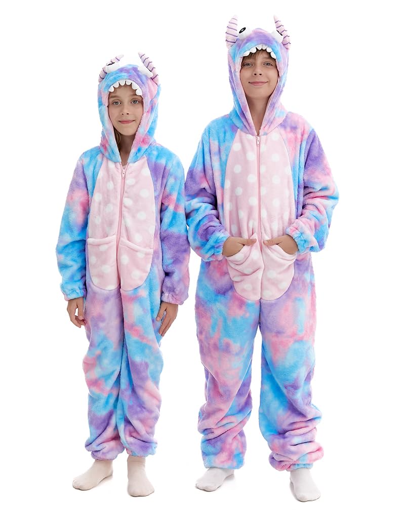 Flannel Fleece Child Onesies – Fuzzy Onepiece Hood Costume - Blanket Sleep