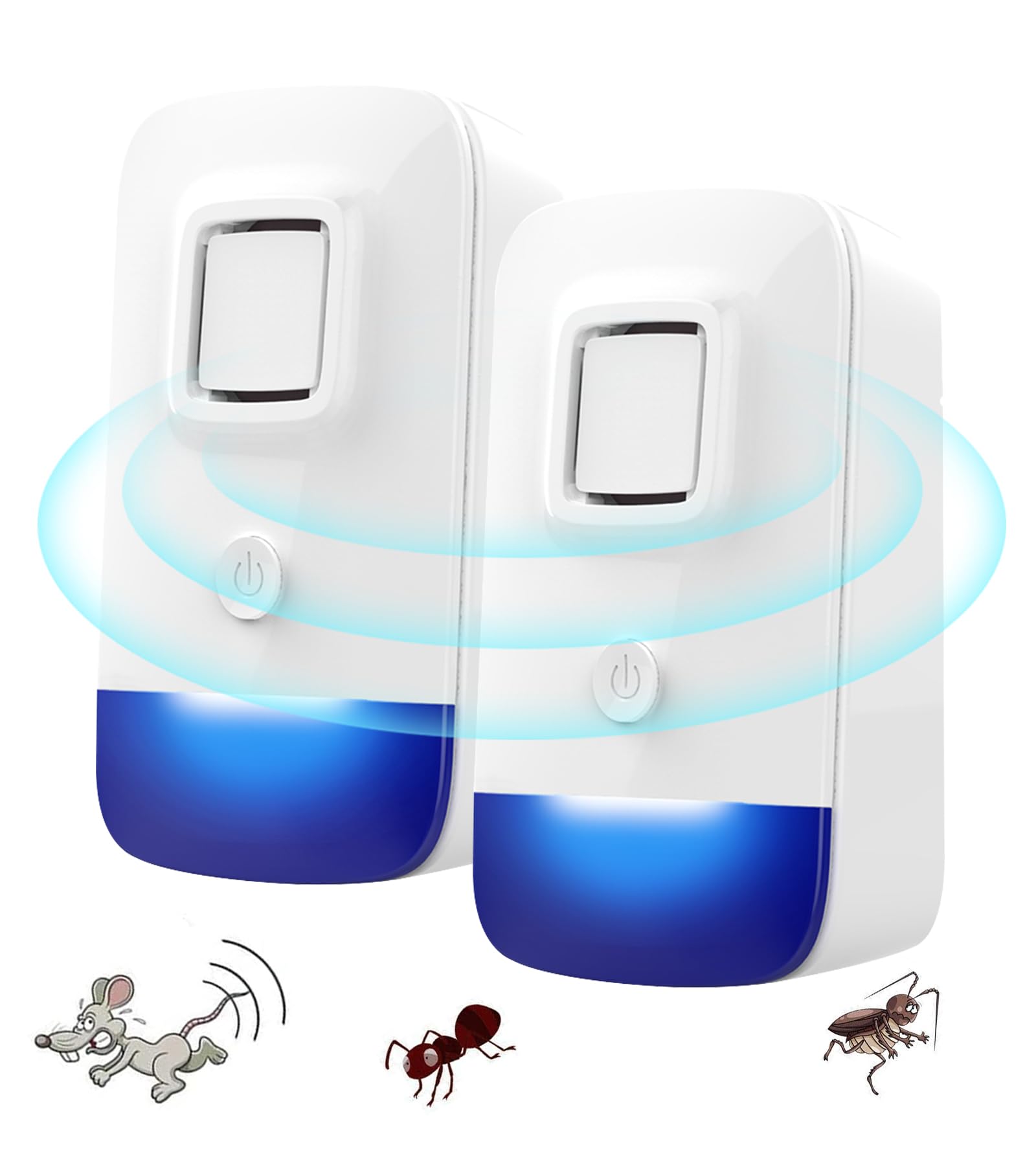 Ultrasonic Pest Repeller, Mouse Repellent, Indoor Silent Electronic Rat Deterrent Plug In, Pest Control for Mouse, Mice, Ants, Spider, Fly, Bed bug and Other Rodents, Harmless to Pets and Human (2)