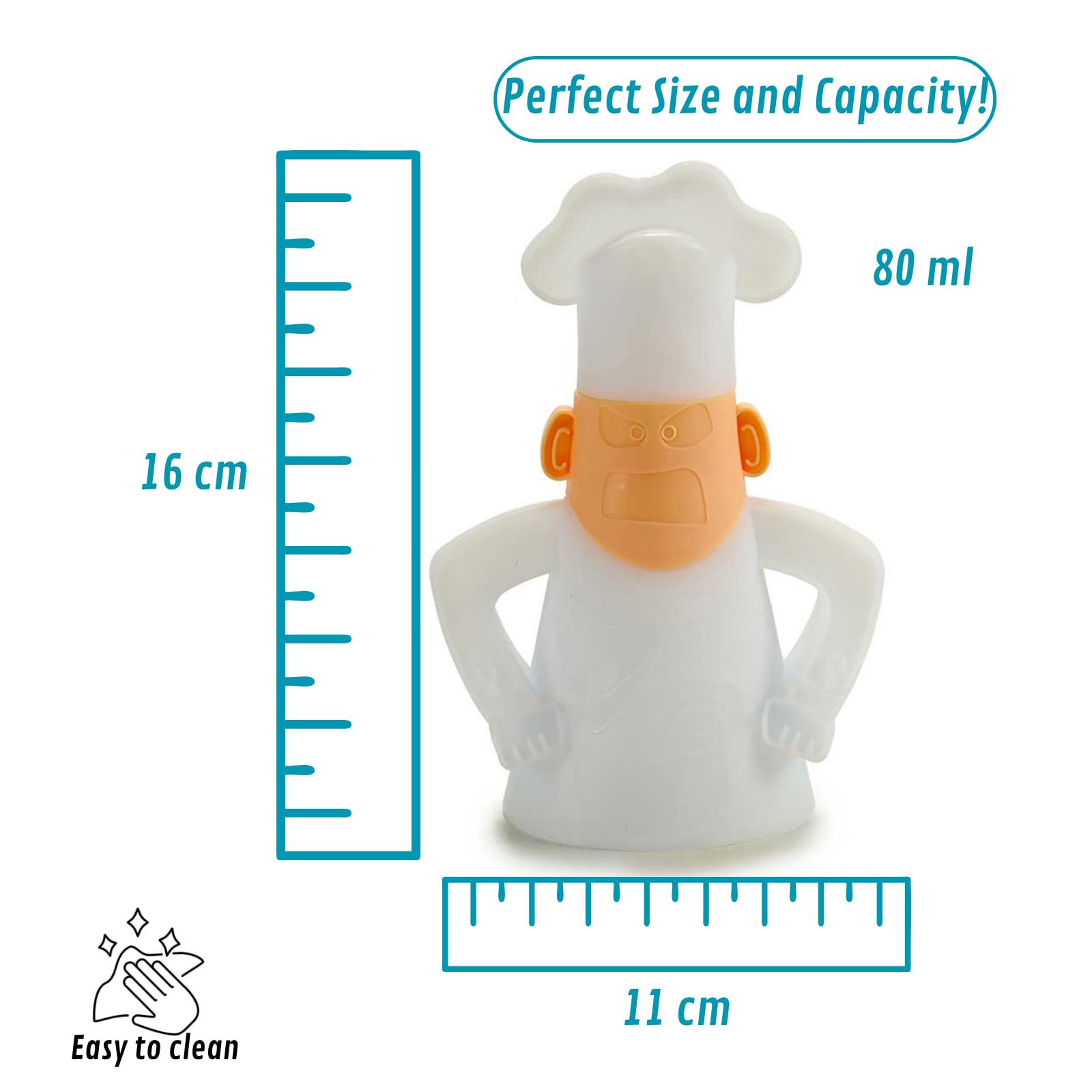 Andinus Angry Chef Microwave Steam Cleaner - Fun Figure to Clean - Creative and Original Kitchen Gift, White, Estandar - Image 4