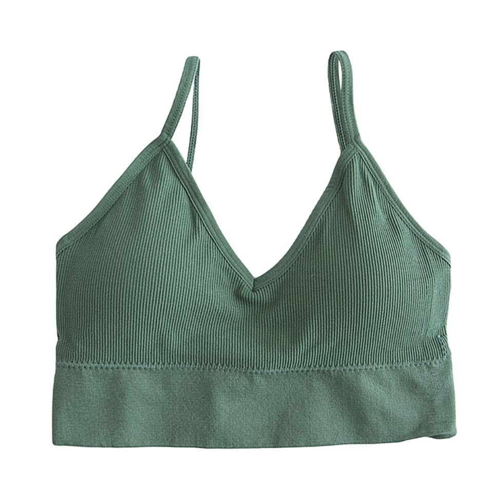 Sous-vêtements de sport doux en coton pour femmes vert foncé S