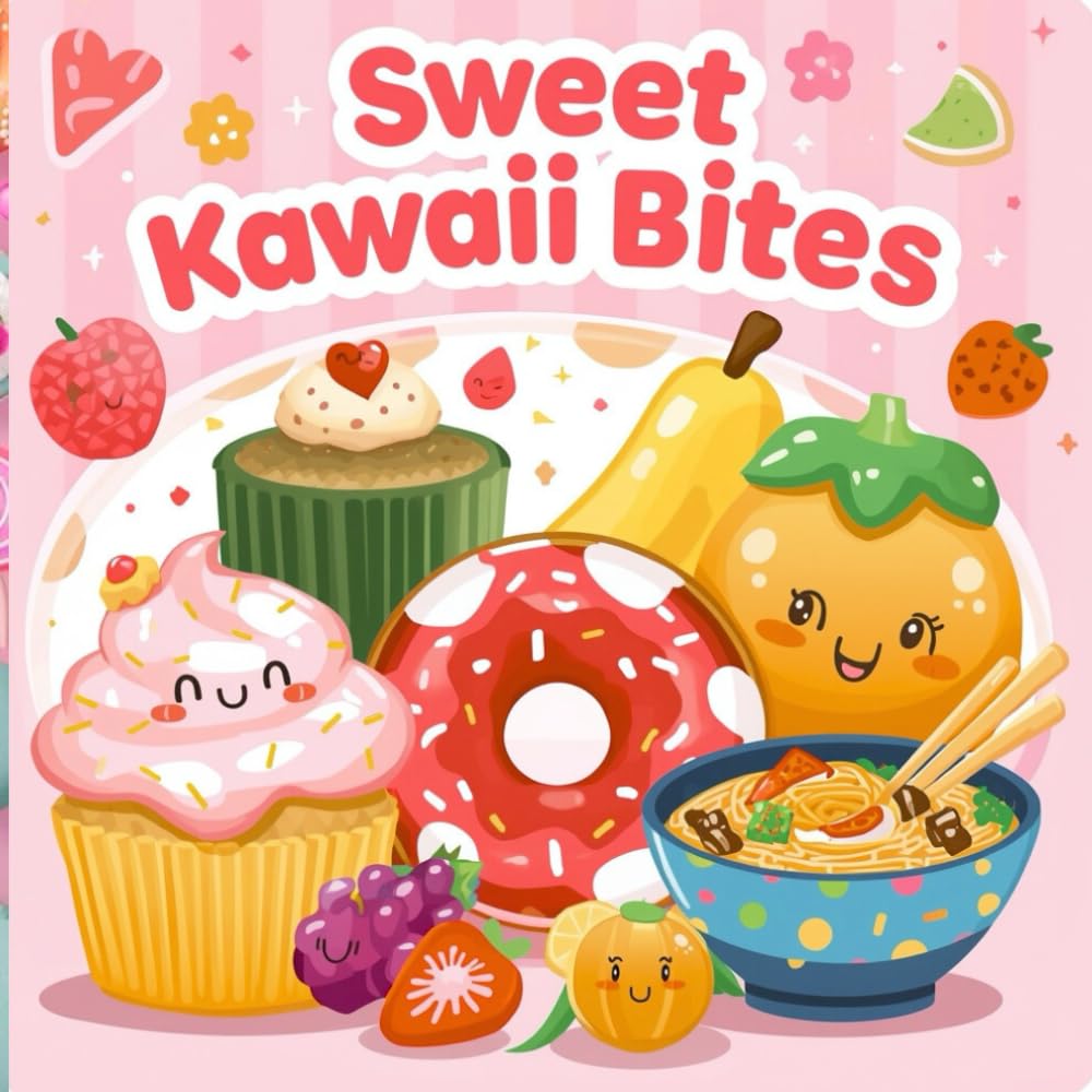 Sweet Kawaii Bites: A Cute & Fun Coloring Adventure Filled With Adorable Food Characters