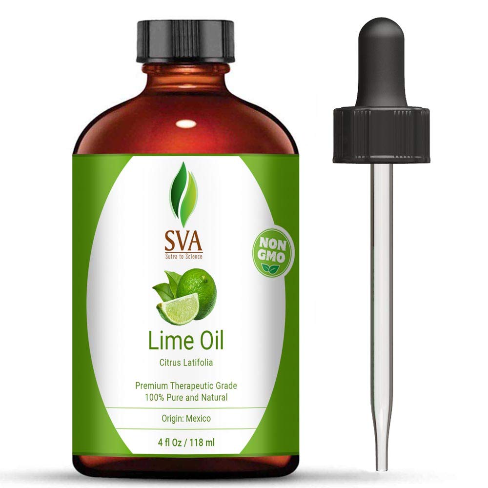 SVA Organics Lime Oil (4 Oz)- 100% Pure Natural Premium Therapeutic Grade for Skin Care, Hair Care, Massage, Aromatherapy, Scalp Massage : Health & Household