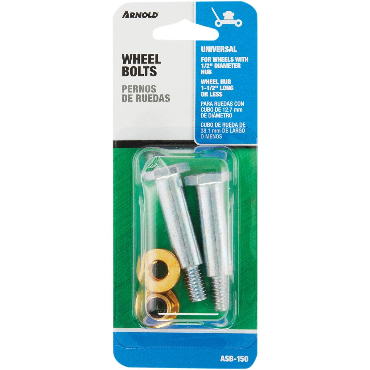 Arnold® Asb-150 Rotary Mower Wheel Bolts With Washer & Nuts, 2-pack
