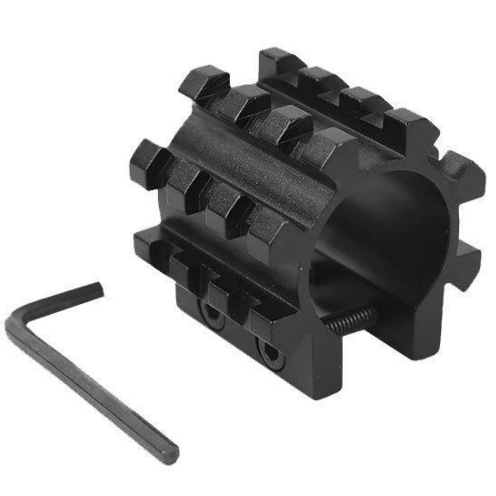 Supporto per tubo da 25 mm a 5 posizioni - Torcia elettrica a tre binari in alluminio regolabile e impugnatura laser per fucile calibro 12 - Compatibile con P.icatinny - Sgancio rapido