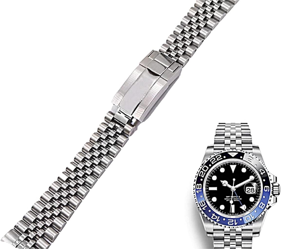 Rolex 20mm Jubilee Watch Band - Stainless Steel- for Models Submariner, GMT-Master Bracelet Strap for Datejust Daytona W/Logo