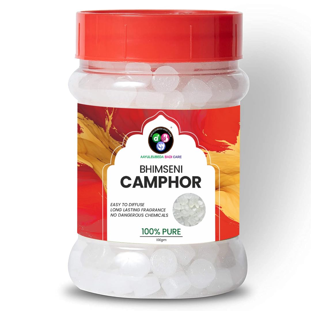 Aayuleubeda Badi Care ABC Bhimseni Camphor chunk 100g Jar - Pack Of 1