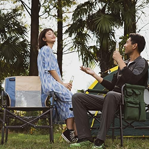 Miniatura 2 de SUNNYFEEL Silla de directores de camping, resistente, silla plegable portátil de gran tamaño con mesa auxiliar, bolsillo para playa, pesca, viaje,