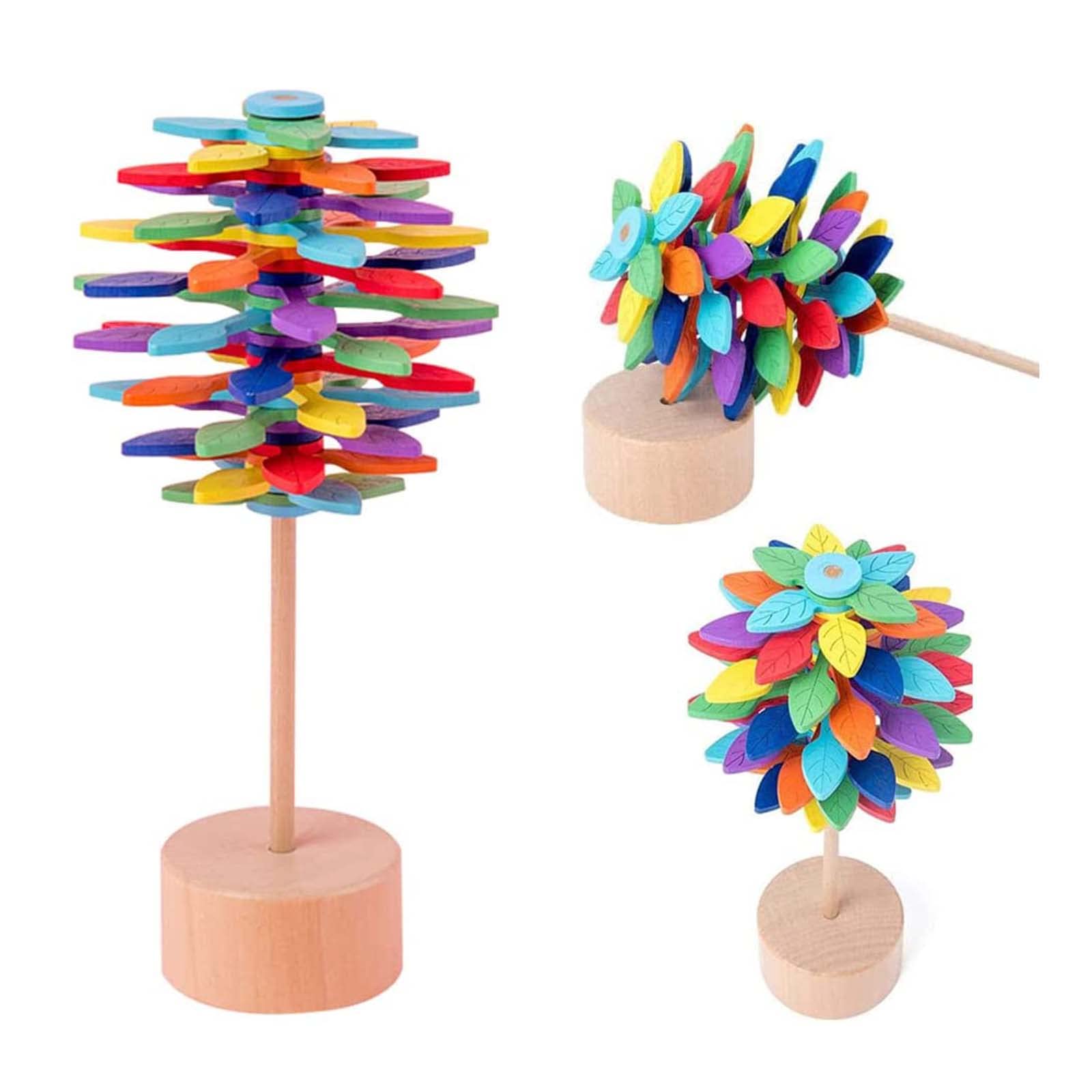 Wooden Lollipop Stress Relief Toy, 2023 New Magic Rotating Lollipop Spinning Wand Decompression Toys, Multicolor Wood Spiral Lollipop Sensory Toys Gift Home Decor. (1PC)